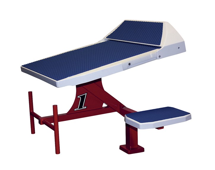 Velocity Single Post Starting Block with Wedge in Red and Blue Thumbnail for Velocity Single Post Starting Block with Wedge in Red and Blue